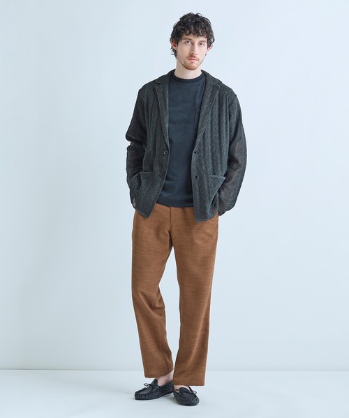 MEN'S BIGI（メンズビギ）の「変形アーガイルシアーニットジャケット（カーディガン/ボレロ・メンズ・ブラック/グリーン/ネイビー・04/03/02/01）」の11枚目の写真