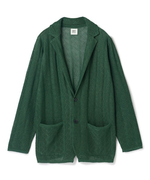 MEN'S BIGI（メンズビギ）の「変形アーガイルシアーニットジャケット（カーディガン/ボレロ・メンズ・ブラック/グリーン/ネイビー・04/03/02/01）」の12枚目の写真