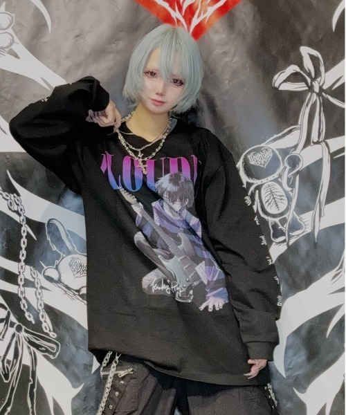 BACKSTAGE PASS（バックステージパス）の「【黒野京×BACKSTAGE PASS コラボ】VANDALISM ピグメント加工 オーバーサイズ ロンT（Tシャツ/カットソー・メンズ・ダークグレー/ライトグレー/ブラック・FREE）」の2枚目の写真