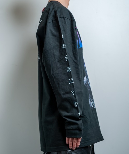 BACKSTAGE PASS（バックステージパス）の「【黒野京×BACKSTAGE PASS コラボ】VANDALISM ピグメント加工 オーバーサイズ ロンT（Tシャツ/カットソー・メンズ・ダークグレー/ライトグレー/ブラック・FREE）」の6枚目の写真
