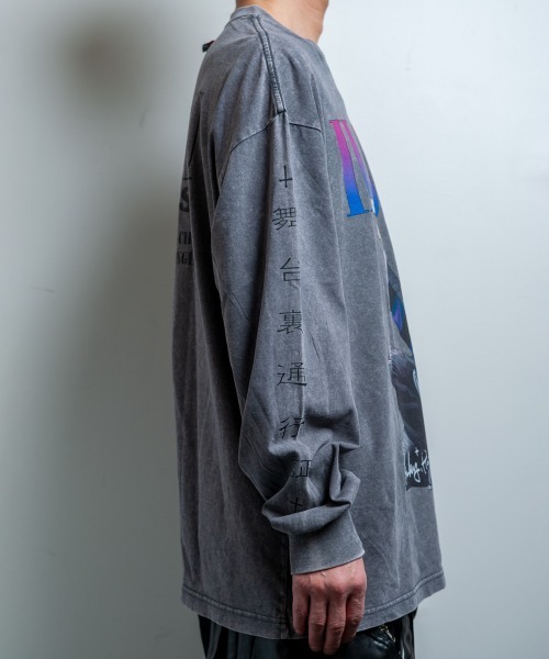BACKSTAGE PASS（バックステージパス）の「【黒野京×BACKSTAGE PASS コラボ】VANDALISM ピグメント加工 オーバーサイズ ロンT（Tシャツ/カットソー・メンズ・ダークグレー/ライトグレー/ブラック・FREE）」の13枚目の写真