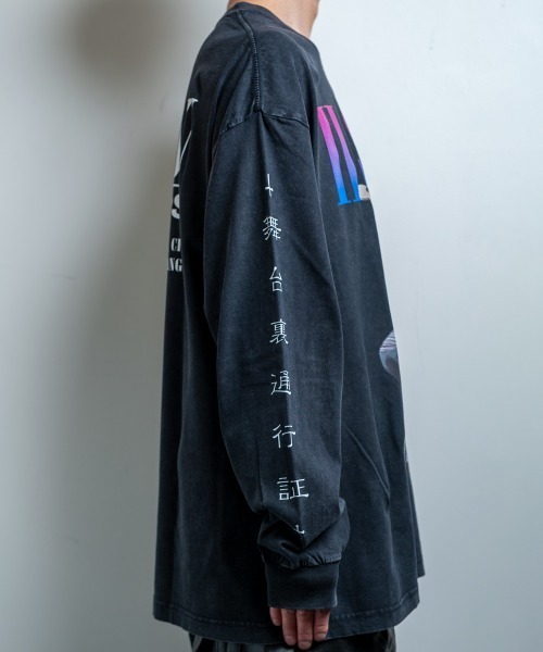 BACKSTAGE PASS（バックステージパス）の「【黒野京×BACKSTAGE PASS コラボ】VANDALISM ピグメント加工 オーバーサイズ ロンT（Tシャツ/カットソー・メンズ・ダークグレー/ライトグレー/ブラック・FREE）」の21枚目の写真