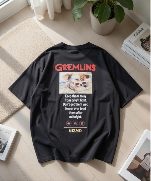 ALWAYS GOOD TIME（オルウェイズグッドタイム）の「【GREMULINS/グレムリン】ＵＳＤ加工ギズモプリント半袖Ｔシャツ/Movie Tee（Tシャツ/カットソー・メンズ・ブラック系その他/スミクロ/アイボリー/ホワイト系その他・M/LL/L）」の3枚目の写真