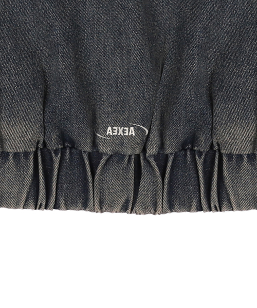AEXEA（アクシー）の「ツーウェイジップアップウォッシングクロップフードデニムジャケット I02JRD_AVK11326（デニムジャケット・レディース・ライトインディゴブルー/グレイッシュブルー/ダークグレー・FREE）」の10枚目の写真