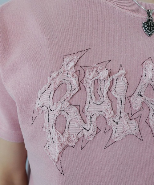 SPINNS(スピンズ)の「ダメージパッチワークロゴ半袖Tシャツ/レギュラー丈(Tシャツ/カットソー・メンズ・ホワイト/ブラック系その他/ピンク系その他/ウッドランド・ONESIZE)」の14枚目の写真