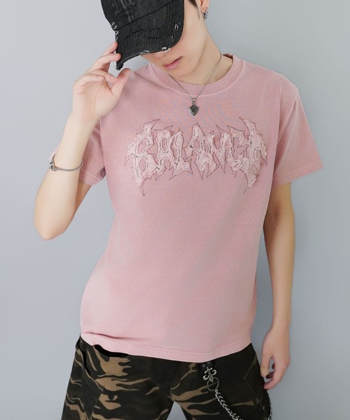 SPINNS(スピンズ)の「ダメージパッチワークロゴ半袖Tシャツ/レギュラー丈(Tシャツ/カットソー・メンズ・ホワイト/ブラック系その他/ピンク系その他/ウッドランド・ONESIZE)」の20枚目の写真