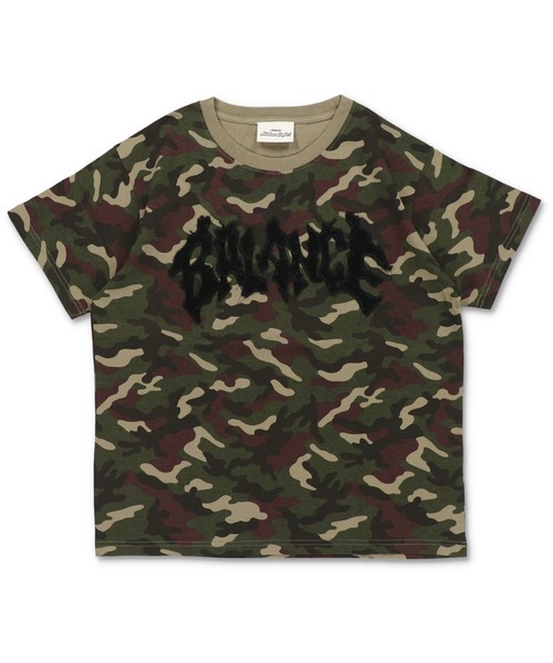 SPINNS(スピンズ)の「ダメージパッチワークロゴ半袖Tシャツ/レギュラー丈(Tシャツ/カットソー・メンズ・ホワイト/ブラック系その他/ピンク系その他/ウッドランド・ONESIZE)」の8枚目の写真
