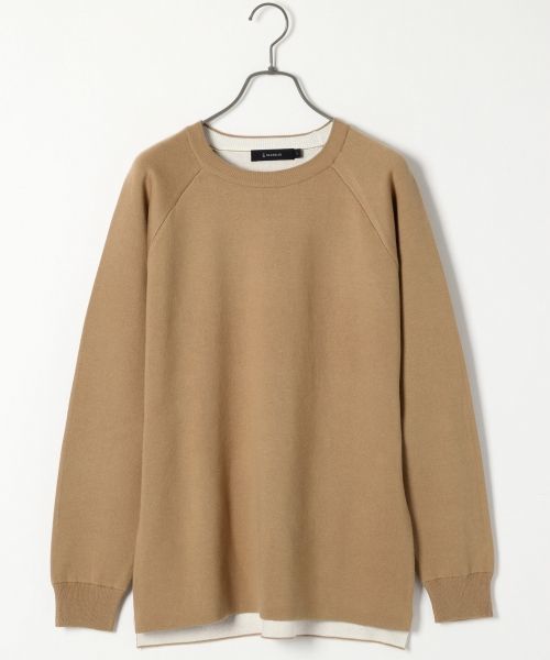 RAGEBLUE（レイジブルー）の「接結ニットクルー長袖/711588（ニット/セーター・メンズ・ネイビー/ベージュ/グレー/グリーン/ホワイト・LARGE/MEDIUM）」の4枚目の写真