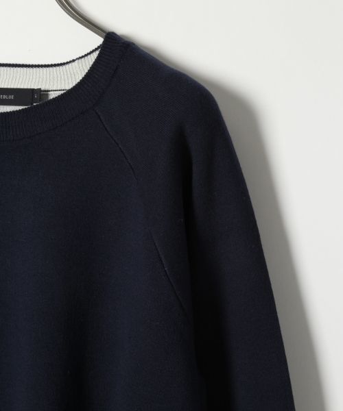 RAGEBLUE（レイジブルー）の「接結ニットクルー長袖/711588（ニット/セーター・メンズ・ネイビー/ベージュ/グレー/グリーン/ホワイト・LARGE/MEDIUM）」の7枚目の写真