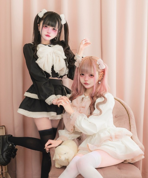 nyanMe(ニャンミー)の「もこもこかわいいせっとあっぷ(シャツ/ブラウス・レディース・ホワイト/ブラック・FREE)」の7枚目の写真