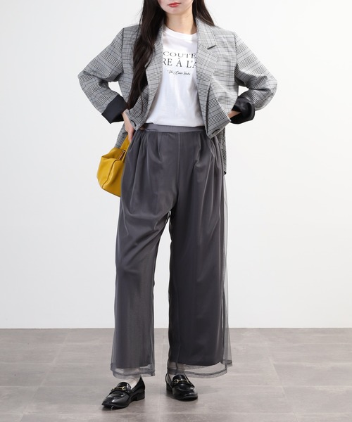 A.N.L(エーエヌエル レーベル)の「A.N.L サイドラインチュールパンツ(その他パンツ・レディース・チャコールグレー/ブラック・38)」の15枚目の写真