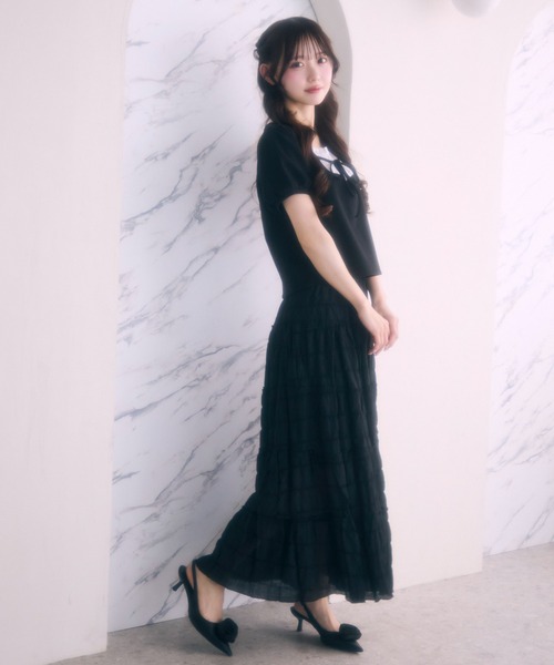 たろー　レディース　BLK M セール】ティアードロングスカート（スカート）｜TITTY&CO.（ティ