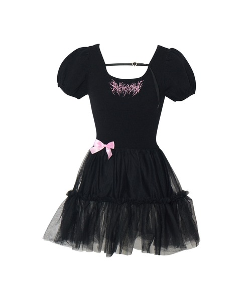AVENCHUMU(アバンチュウム)の「Back ribbon waist ribbed knit one piece(ワンピース・レディース・ピンク/ブラック/ホワイト・FREE)」の2枚目の写真