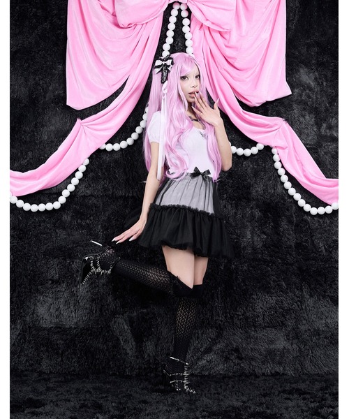 AVENCHUMU(アバンチュウム)の「Back ribbon waist ribbed knit one piece(ワンピース・レディース・ピンク/ブラック/ホワイト・FREE)」の12枚目の写真