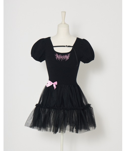 AVENCHUMU(アバンチュウム)の「Back ribbon waist ribbed knit one piece(ワンピース・レディース・ピンク/ブラック/ホワイト・FREE)」の8枚目の写真