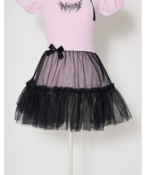 AVENCHUMU(アバンチュウム)の「Back ribbon waist ribbed knit one piece(ワンピース・レディース・ピンク/ブラック/ホワイト・FREE)」の4枚目の写真