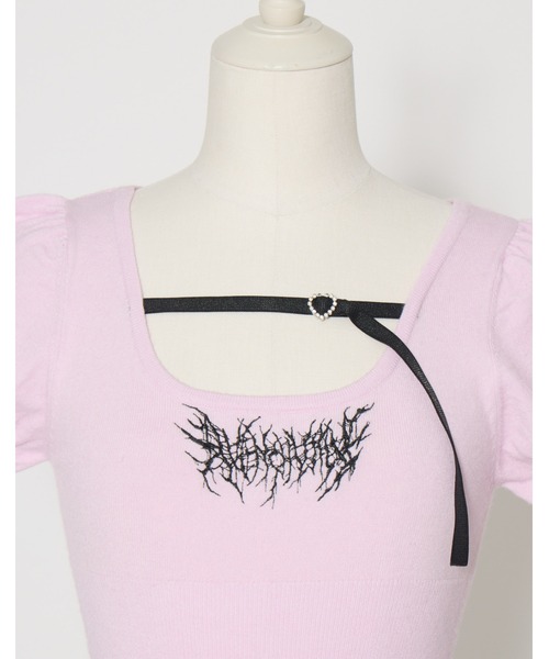 AVENCHUMU(アバンチュウム)の「Back ribbon waist ribbed knit one piece(ワンピース・レディース・ピンク/ブラック/ホワイト・FREE)」の17枚目の写真