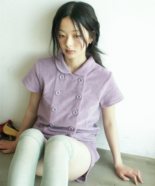 igi(イジ)の「BABY DOUBLE FRONT ROMPER / パイルダブルフロントロンパース(つなぎ/オールインワン・レディース・パープル/ネイビー・1/0)」の13枚目の写真