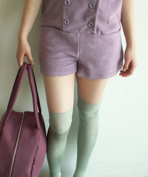 igi(イジ)の「BABY DOUBLE FRONT ROMPER / パイルダブルフロントロンパース(つなぎ/オールインワン・レディース・パープル/ネイビー・1/0)」の15枚目の写真