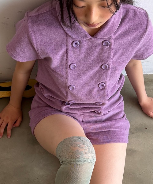 igi(イジ)の「BABY DOUBLE FRONT ROMPER / パイルダブルフロントロンパース(つなぎ/オールインワン・レディース・パープル/ネイビー・1/0)」の18枚目の写真