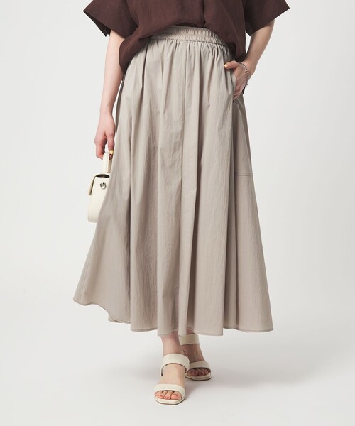 green label relaxing(グリーンレーベルリラクシング)の「WONDER CLOTH ボリューム スカート マシンウォッシャブル ストレッチ 接触冷感 吸水速乾(スカート・レディース・ダークグレー/ベージュ/コバルトブルー・FREE)」の12枚目の写真