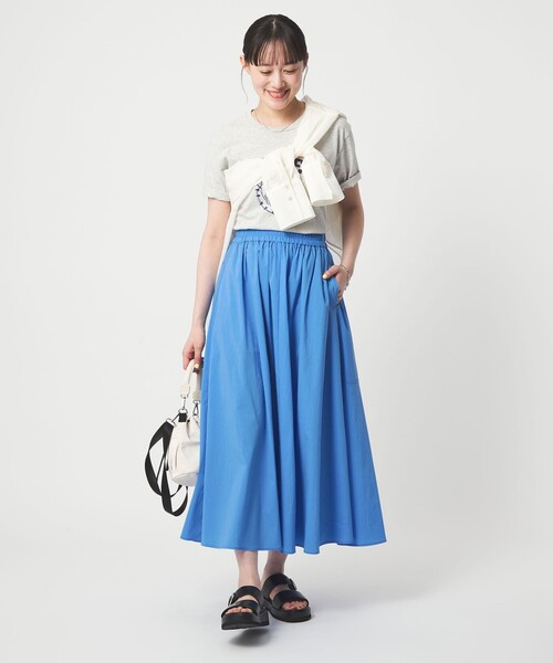green label relaxing(グリーンレーベルリラクシング)の「WONDER CLOTH ボリューム スカート マシンウォッシャブル ストレッチ 接触冷感 吸水速乾(スカート・レディース・ダークグレー/ベージュ/コバルトブルー・FREE)」の16枚目の写真