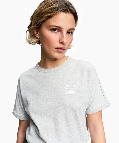 AIGLE(エーグル)の「UVカット 吸水速乾 ワンポイントグラフィック半袖Tシャツ(Tシャツ/カットソー・レディース・イエロー/ホワイト/セージグリーン/グレー・M/S/L)」の22枚目の写真