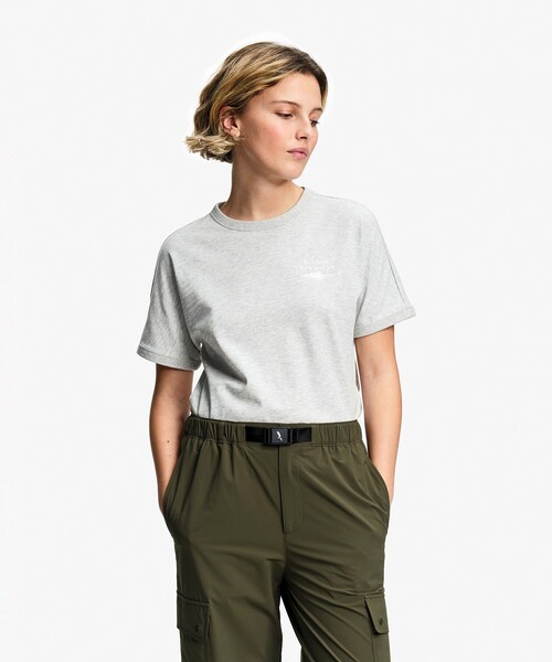 AIGLE(エーグル)の「UVカット 吸水速乾 ワンポイントグラフィック半袖Tシャツ(Tシャツ/カットソー・レディース・イエロー/ホワイト/セージグリーン/グレー・M/S/L)」の20枚目の写真
