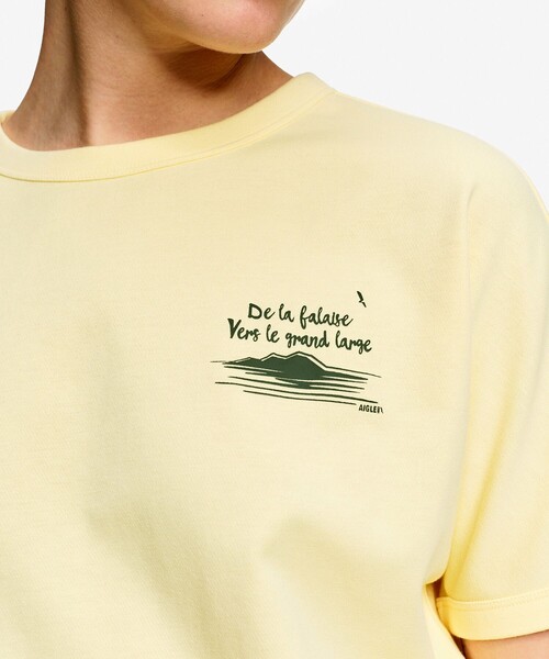AIGLE(エーグル)の「UVカット 吸水速乾 ワンポイントグラフィック半袖Tシャツ(Tシャツ/カットソー・レディース・イエロー/ホワイト/セージグリーン/グレー・M/S/L)」の12枚目の写真