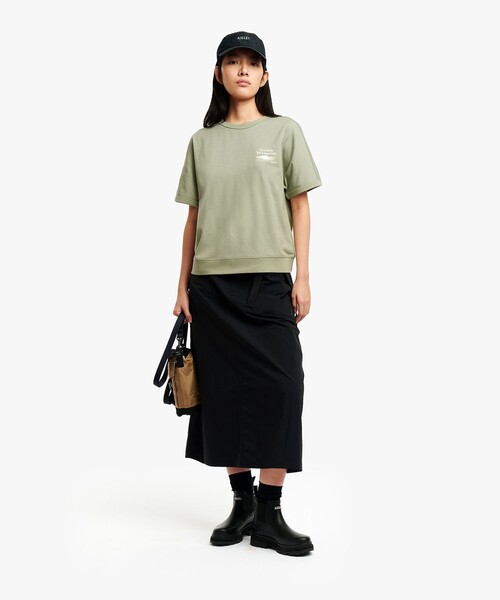 AIGLE(エーグル)の「UVカット 吸水速乾 ワンポイントグラフィック半袖Tシャツ(Tシャツ/カットソー・レディース・イエロー/ホワイト/セージグリーン/グレー・M/S/L)」の6枚目の写真
