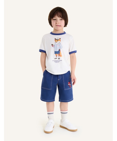 Maison Kitsune（メゾンキツネ）の「ELZO GABARDINE WORKWEAR SHORTS（デニムパンツ・キッズ・インディゴブルー・130cm/120cm/110cm/150cm/140cm）」の3枚目の写真