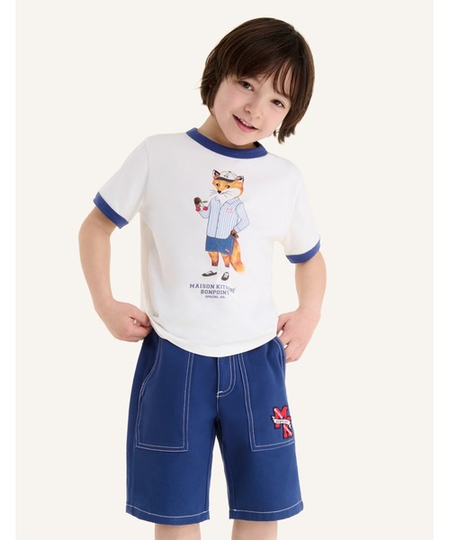 Maison Kitsune（メゾンキツネ）の「ELZO GABARDINE WORKWEAR SHORTS（デニムパンツ・キッズ・インディゴブルー・130cm/120cm/110cm/150cm/140cm）」の5枚目の写真