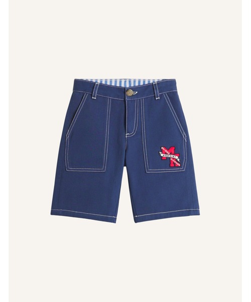 Maison Kitsune(メゾンキツネ)の「ELZO GABARDINE WORKWEAR SHORTS(デニムパンツ・キッズ・インディゴブルー・130cm/120cm/110cm/150cm/140cm)」の6枚目の写真