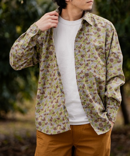 Foxfire（フォックスファイヤー）の「フィッシュアイカモシャツ（シャツ/ブラウス・メンズ・ストーン/ブラウン/グリーン・M/XL/L）」の3枚目の写真