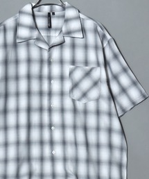 Check & Stripe Short-Sleeve Shirt / チェック＆ストライプ 半袖オープンカラーシャツ メンズ トップス  開襟シャツ