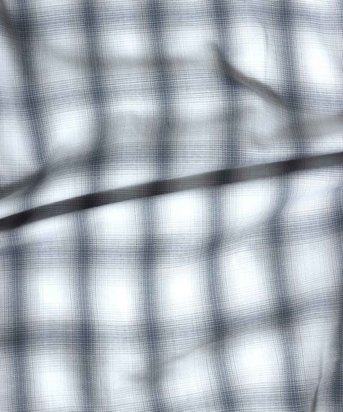 ANPAS(アンパス)の「Check & Stripe Short-Sleeve Shirt / チェック&ストライプ 半袖オープンカラーシャツ メンズ トップス 開襟シャツ(シャツ/ブラウス・メンズ・ホワイト系1/ホワイト系2/ブラック系1/ブルー系/ブラック系2/グレー系・M/L/LL)」の9枚目の写真