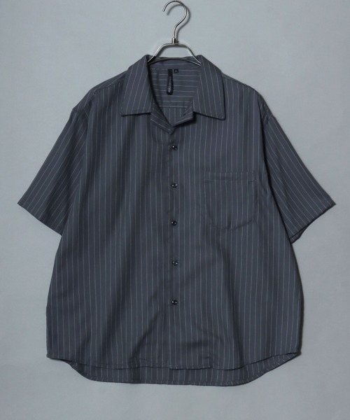 ANPAS(アンパス)の「Check & Stripe Short-Sleeve Shirt / チェック&ストライプ 半袖オープンカラーシャツ メンズ トップス 開襟シャツ(シャツ/ブラウス・メンズ・ホワイト系1/ホワイト系2/ブラック系1/ブルー系/ブラック系2/グレー系・M/L/LL)」の20枚目の写真