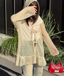 CIAOPANIC | 【2サイズ展開】メッシュリボンフーディーカーディガン(Tシャツ/カットソー)