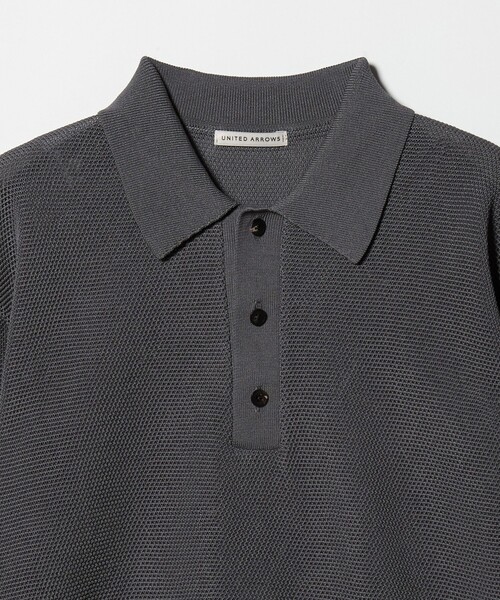 UNITED ARROWS(ユナイテッドアローズ)の「シャーリーカーン バーズアイ ニットポロシャツ(ポロシャツ・メンズ・グレー系/ダークオレンジ/ライム/ブラック・XL/L/M/S)」の6枚目の写真