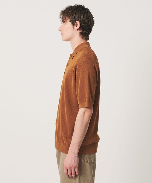 UNITED ARROWS（ユナイテッドアローズ）の「シャーリーカーン バーズアイ ニットポロシャツ（ポロシャツ・メンズ・グレー系/ダークオレンジ/ライム/ブラック・XL/L/M/S）」の8枚目の写真