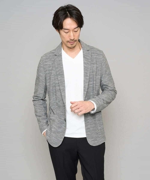 a.v.v（アーヴェヴェ）の「【イージーケア/洗濯機で洗える/ストレッチ】スラブメランジカノコスマートジャケット（テーラードジャケット・メンズ・チャコールグレー/ネイビー・46/48/52/50）」の5枚目の写真