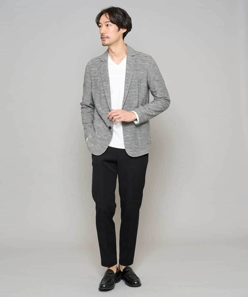 a.v.v（アーヴェヴェ）の「【イージーケア/洗濯機で洗える/ストレッチ】スラブメランジカノコスマートジャケット（テーラードジャケット・メンズ・チャコールグレー/ネイビー・46/48/52/50）」の8枚目の写真