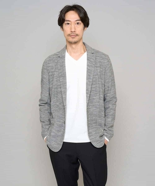 a.v.v（アーヴェヴェ）の「【イージーケア/洗濯機で洗える/ストレッチ】スラブメランジカノコスマートジャケット（テーラードジャケット・メンズ・チャコールグレー/ネイビー・46/48/52/50）」の10枚目の写真