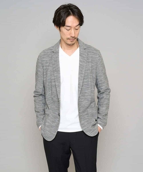 a.v.v（アーヴェヴェ）の「【イージーケア/洗濯機で洗える/ストレッチ】スラブメランジカノコスマートジャケット（テーラードジャケット・メンズ・チャコールグレー/ネイビー・46/48/52/50）」の11枚目の写真