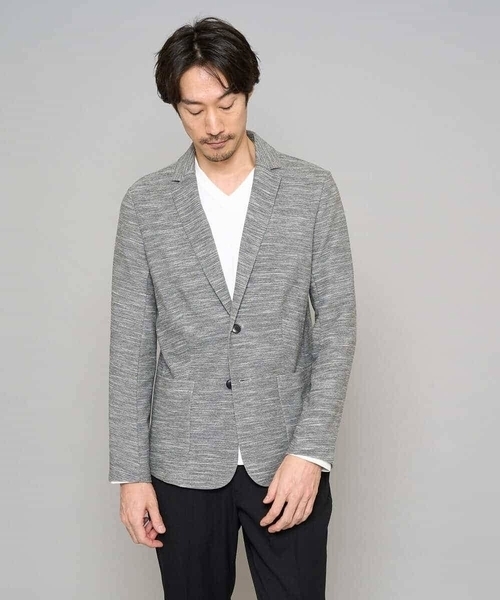 a.v.v（アーヴェヴェ）の「【イージーケア/洗濯機で洗える/ストレッチ】スラブメランジカノコスマートジャケット（テーラードジャケット・メンズ・チャコールグレー/ネイビー・46/48/52/50）」の12枚目の写真