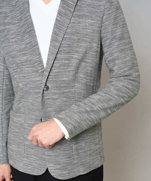 a.v.v（アーヴェヴェ）の「【イージーケア/洗濯機で洗える/ストレッチ】スラブメランジカノコスマートジャケット（テーラードジャケット・メンズ・チャコールグレー/ネイビー・46/48/52/50）」の17枚目の写真