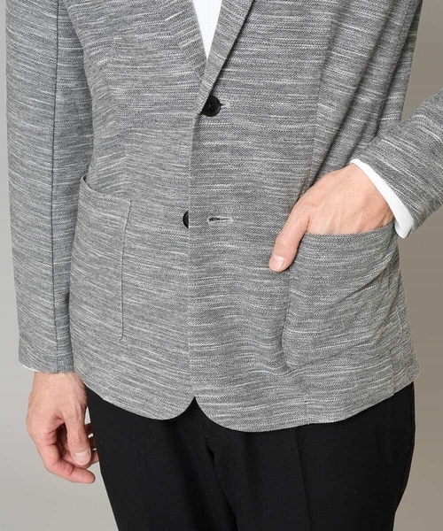 a.v.v（アーヴェヴェ）の「【イージーケア/洗濯機で洗える/ストレッチ】スラブメランジカノコスマートジャケット（テーラードジャケット・メンズ・チャコールグレー/ネイビー・46/48/52/50）」の18枚目の写真