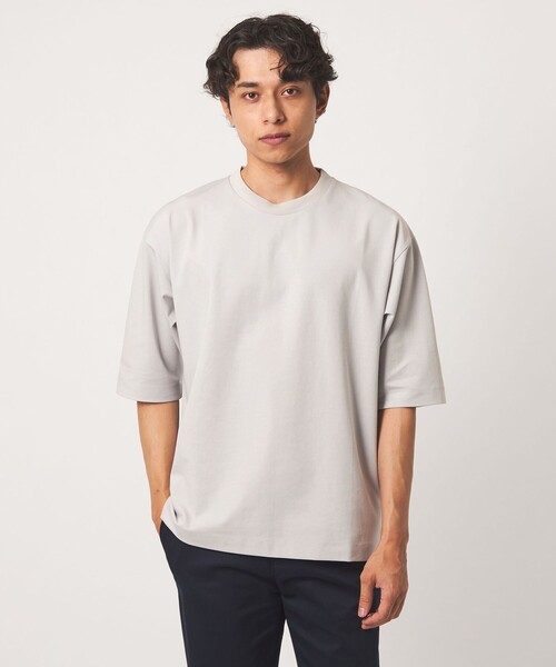 A DAY IN THE LIFE UNITED ARROWS(アデイインザライフユナイテッドアローズ)の「クリア ポンチ リラックス 5分袖 カットソー-接触冷感-<A DAY IN THE LIFE>(Tシャツ/カットソー・メンズ・ブラック/ターコイズブルー系/その他1/ホワイト/ライトグレー・XL/M/S/L)」の3枚目の写真
