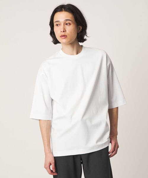 A DAY IN THE LIFE UNITED ARROWS(アデイインザライフユナイテッドアローズ)の「クリア ポンチ リラックス 5分袖 カットソー-接触冷感-<A DAY IN THE LIFE>(Tシャツ/カットソー・メンズ・ブラック/ターコイズブルー系/その他1/ホワイト/ライトグレー・XL/M/S/L)」の6枚目の写真