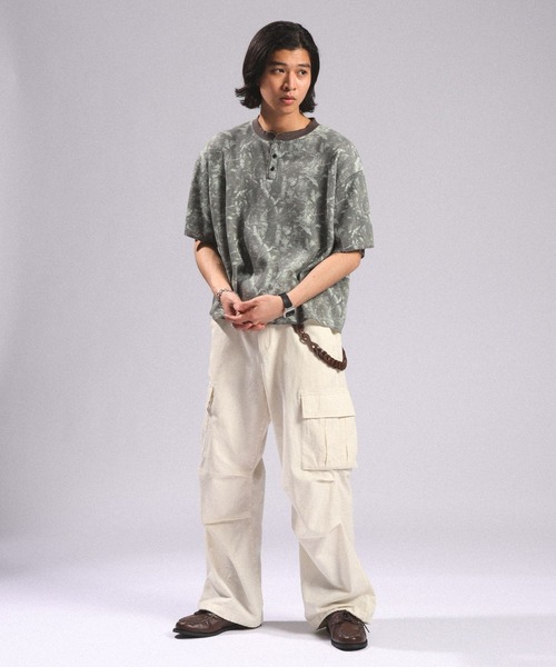 RAGEBLUE（レイジブルー）の「Cotton Linen Easy Cargo Pants/綿麻カーゴイージーパンツ（カーゴパンツ・メンズ・ブラック/ホワイト/ライトグリーン・MEDIUM/LARGE）」の10枚目の写真